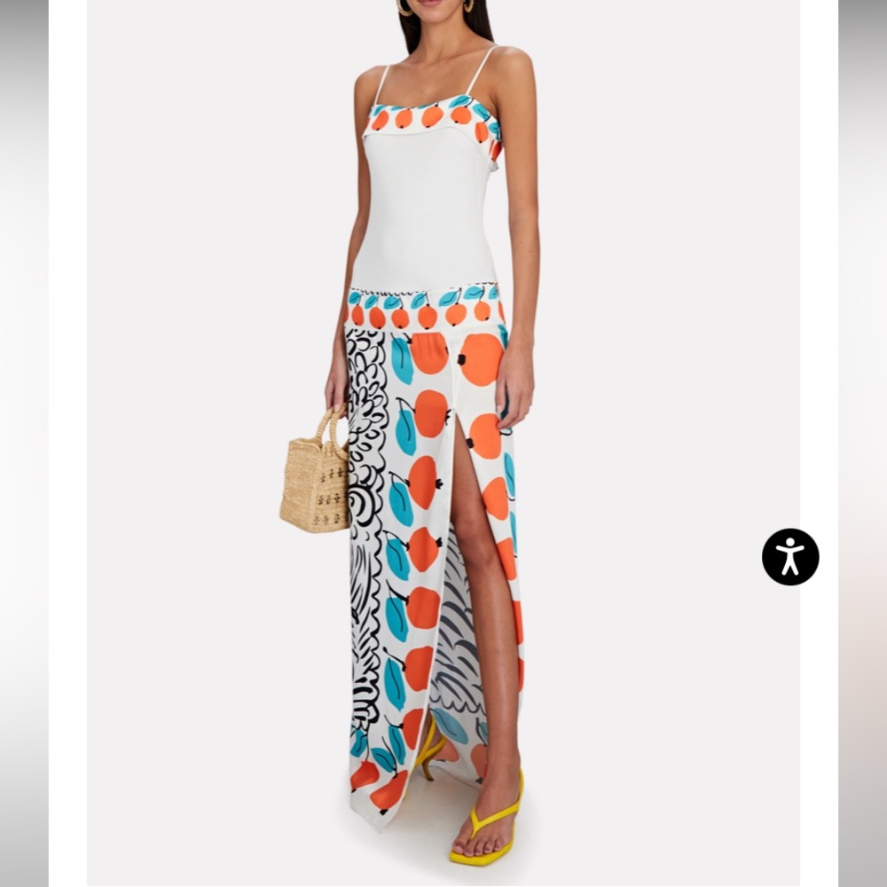 Staud Apricot Printed Maxi Dress